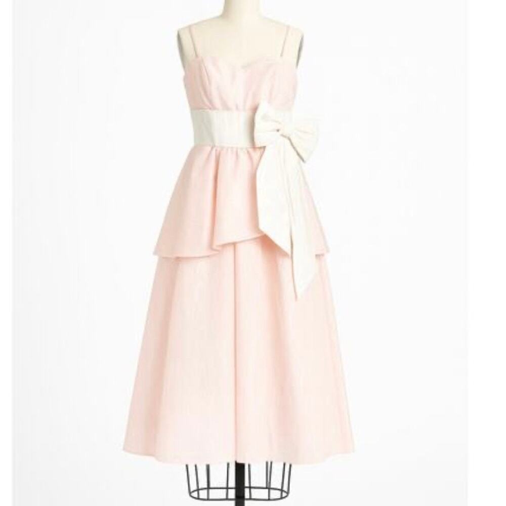 GUNNE SAX By Jessica‎ Mcclintock Pink Long Dress Size 6 Bow Asymmetrical Ruffle
